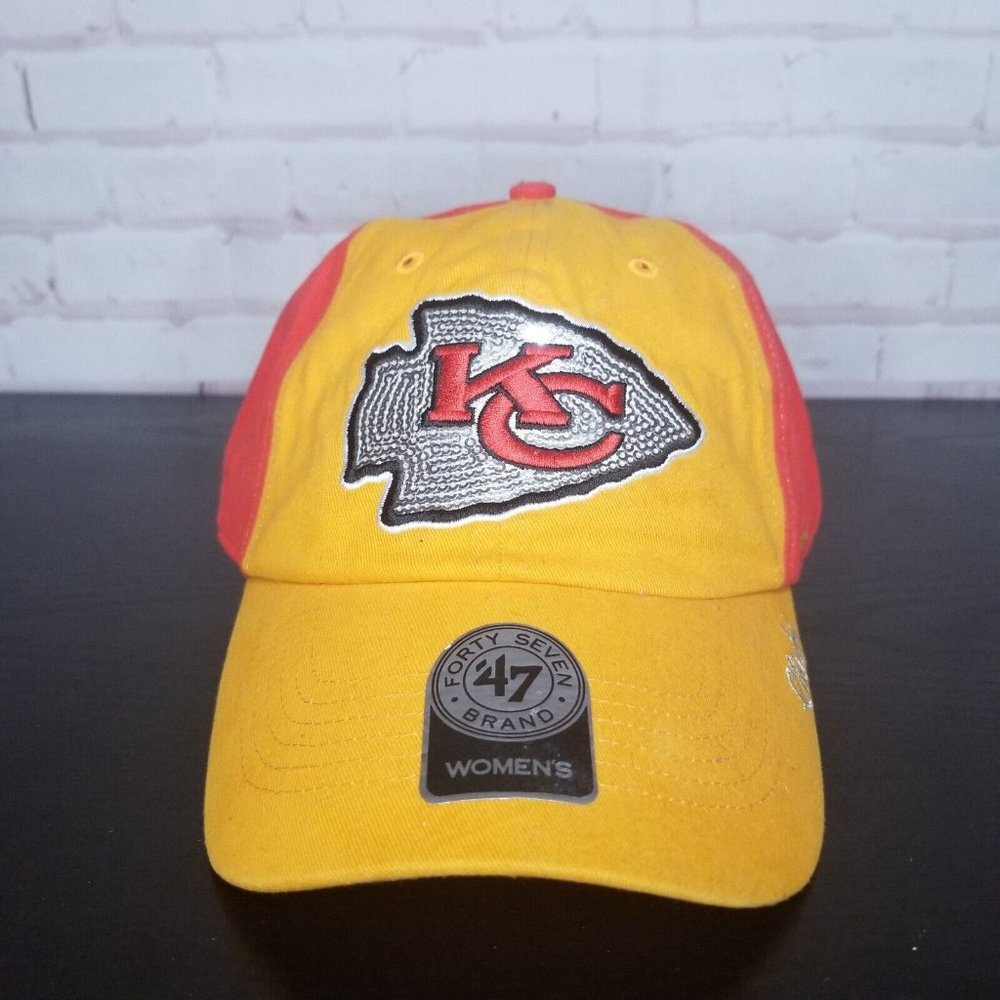 47 Brand NWT Cap Buckle Strap Womens Orange Red Kansas City Chiefs NFL Football